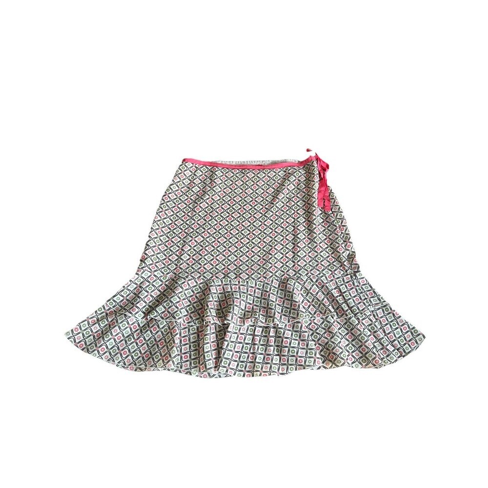 Oscar De La Renta A Line Mini Skirt Sz 12 Ruffle Hem Y2K Indie Sleaze Soft Girl